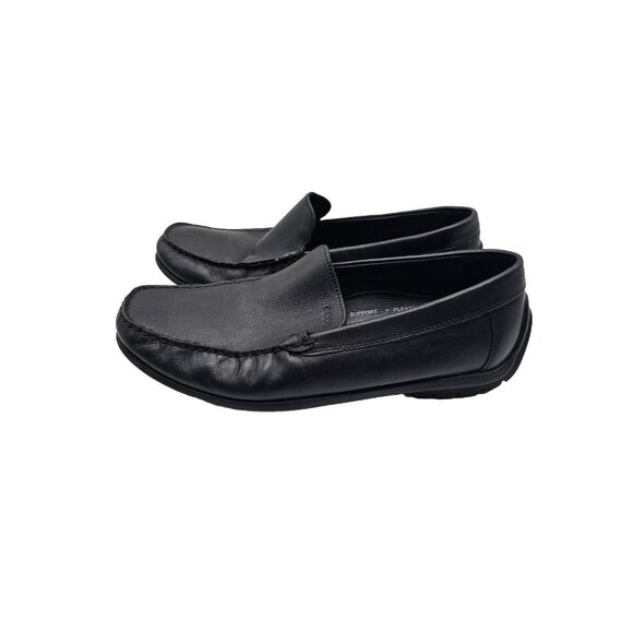 Ecco Driving Shoes Size 43 9 9.5 Black Soft Leather Moccasin Arch Support Loafer main image 7
